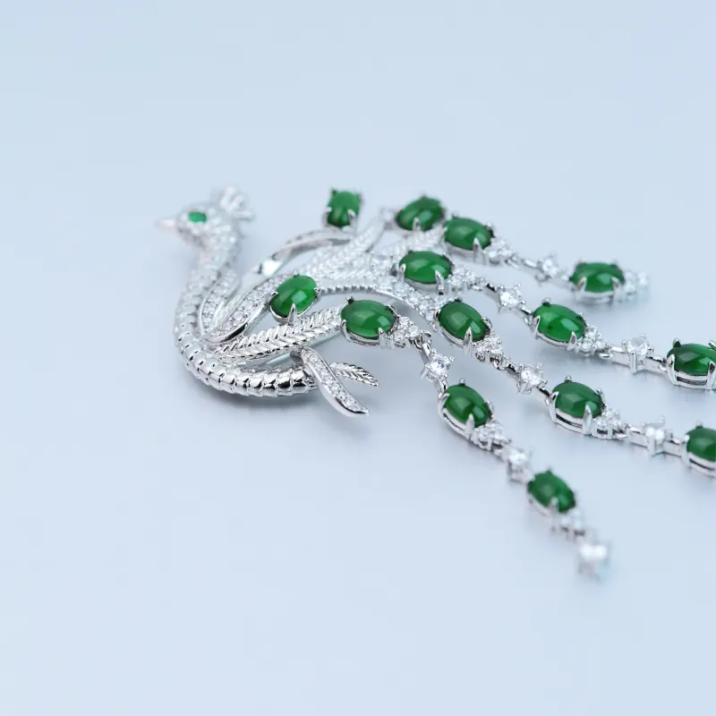 CUIYURIJI Ice Glutinous Jadeite Brooches Unisex-3