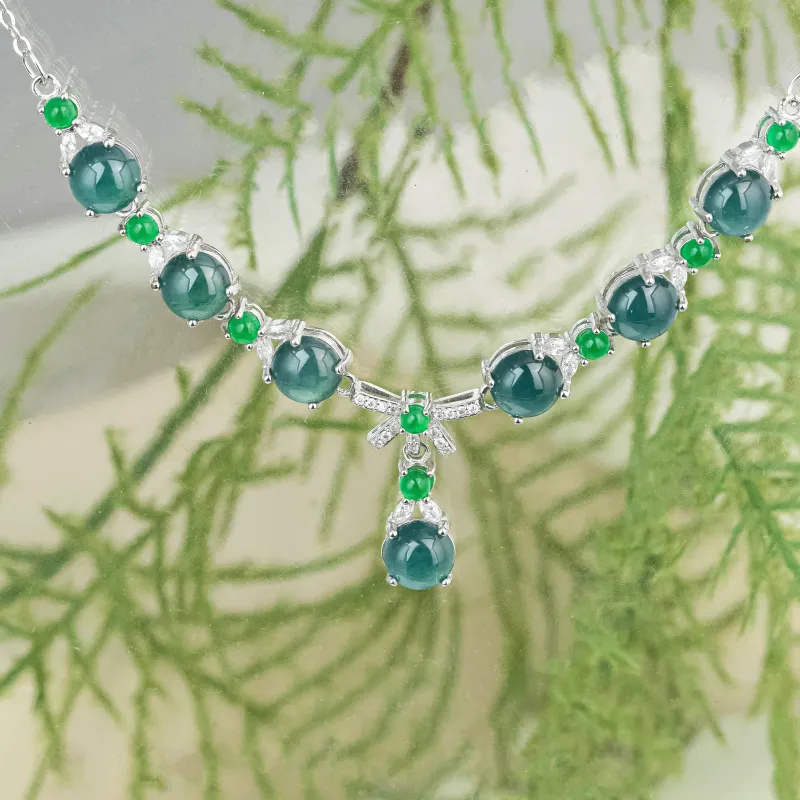 CUIYURIJI Ice Glutinous Jadeite Necklaces Women's-3