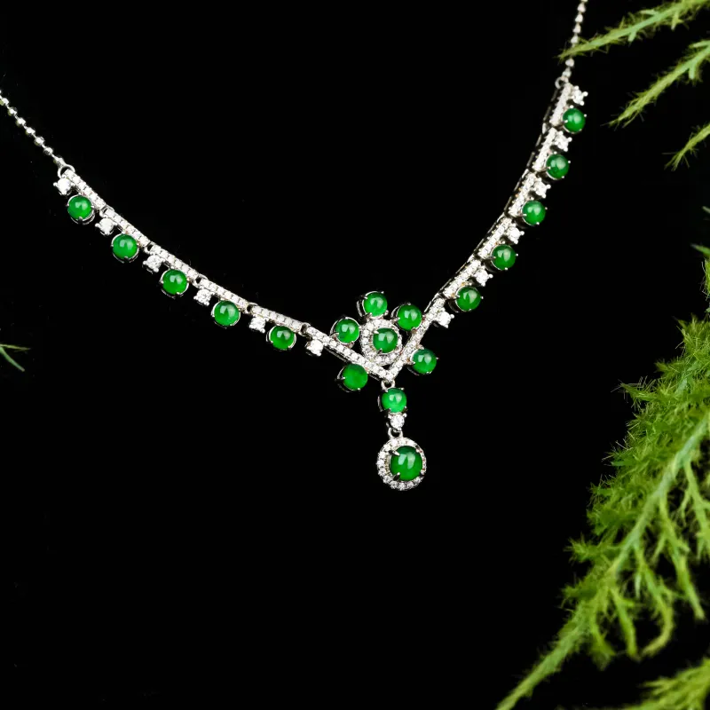 CUIYURIJI Ice Glutinous Jadeite Necklaces Women's-1
