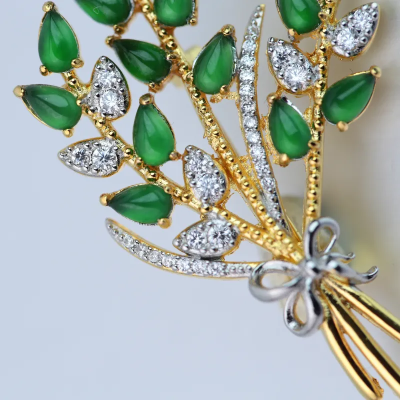 CUIYURIJI Ice Glutinous Jadeite Brooches Unisex-2
