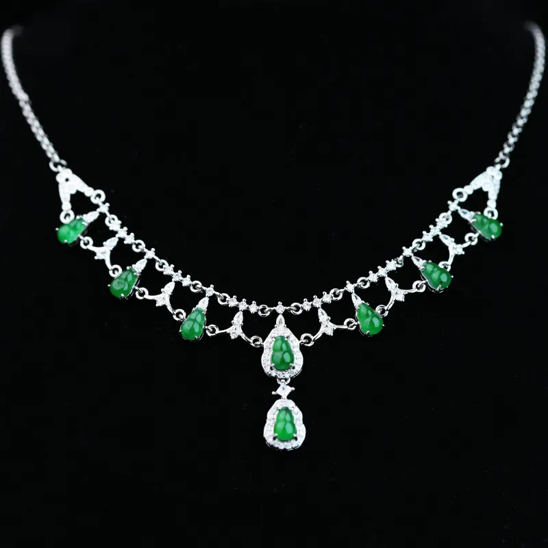 CUIYURIJI Ice Glutinous Jadeite Necklaces Women's-4
