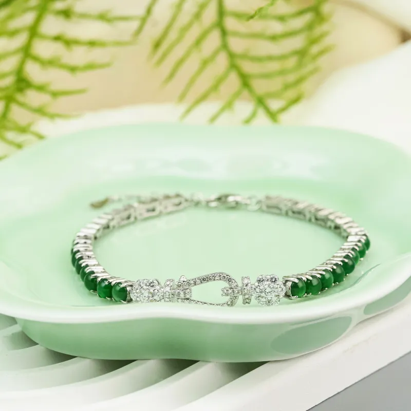 CUIYURIJI Ice Glutinous Jadeite Bracelets Women's-4