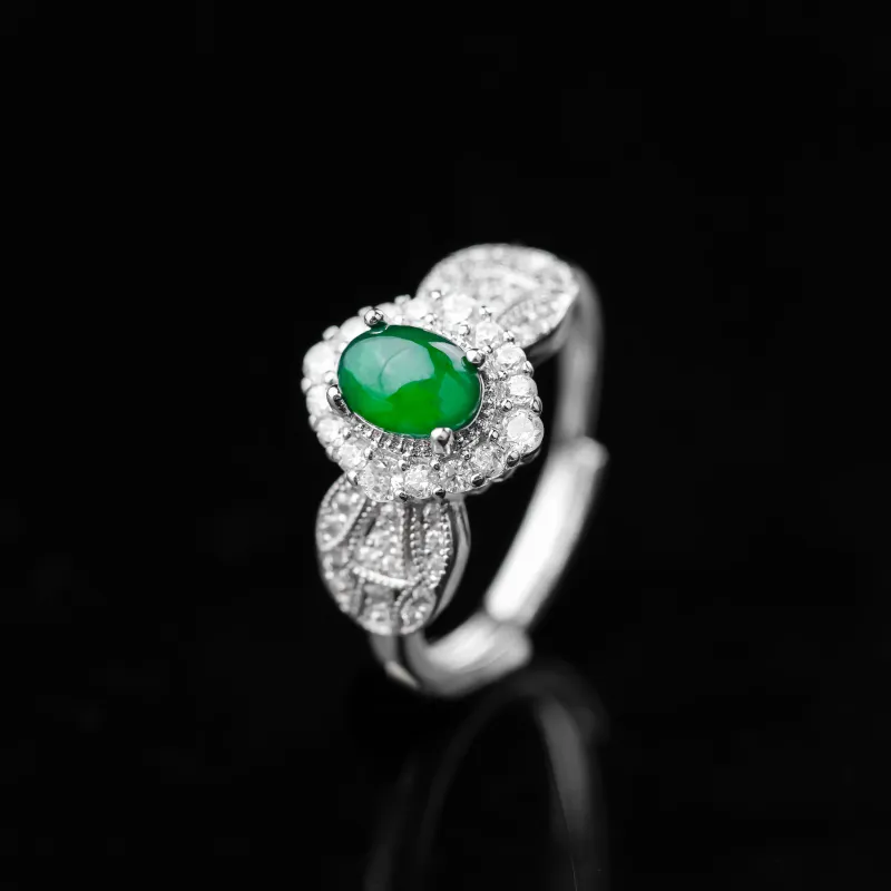 CUIYURIJI Ice Glutinous Jadeite Rings Women's-3