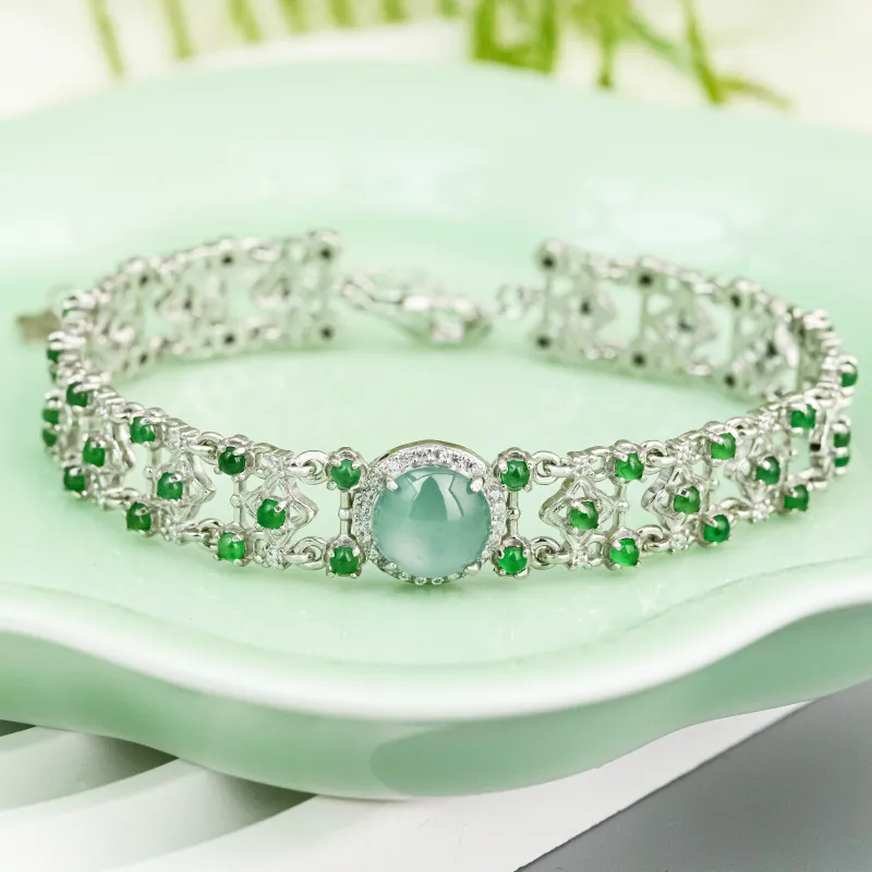CUIYURIJI Ice Glutinous Jadeite Bracelets Women's-1