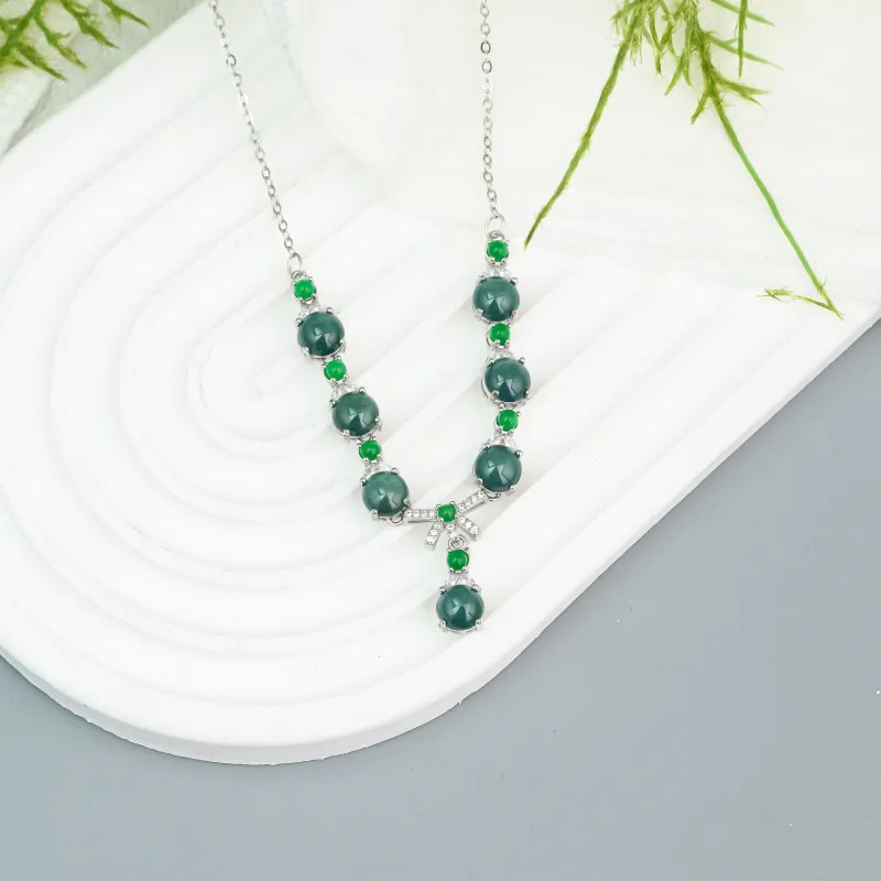 CUIYURIJI Ice Glutinous Jadeite Necklaces Women's-6