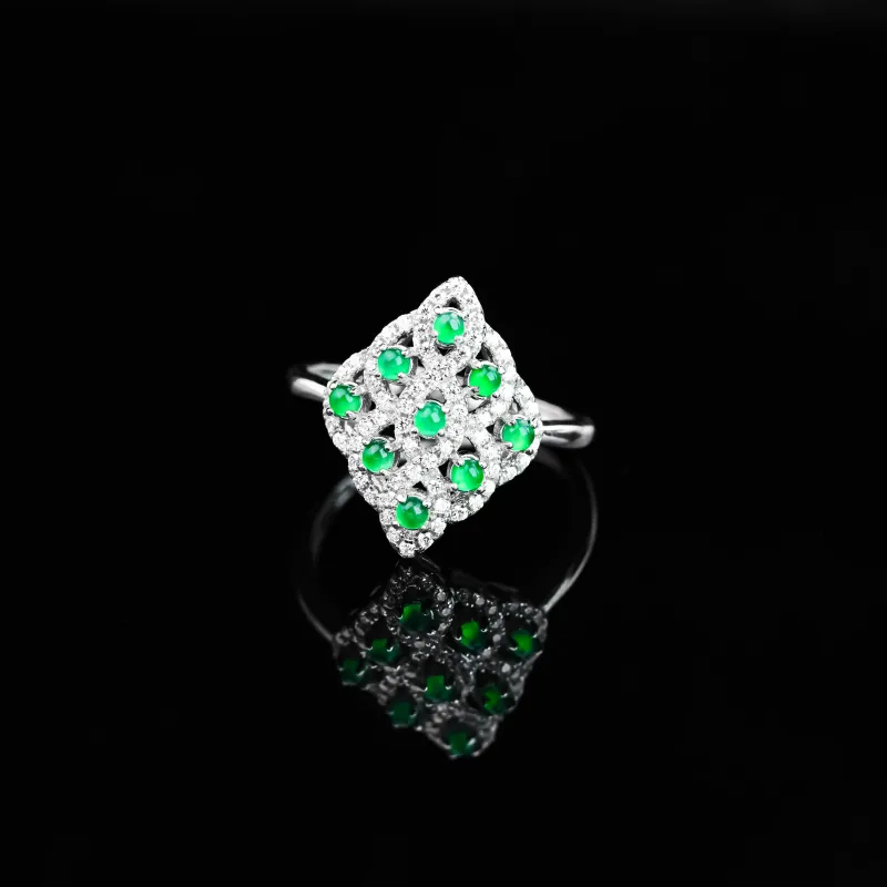 CUIYURIJI Ice Glutinous Jadeite Rings Women's-2