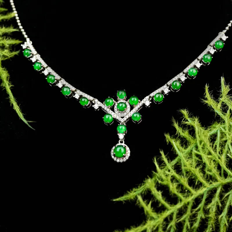 CUIYURIJI Ice Glutinous Jadeite Necklaces Women's-6