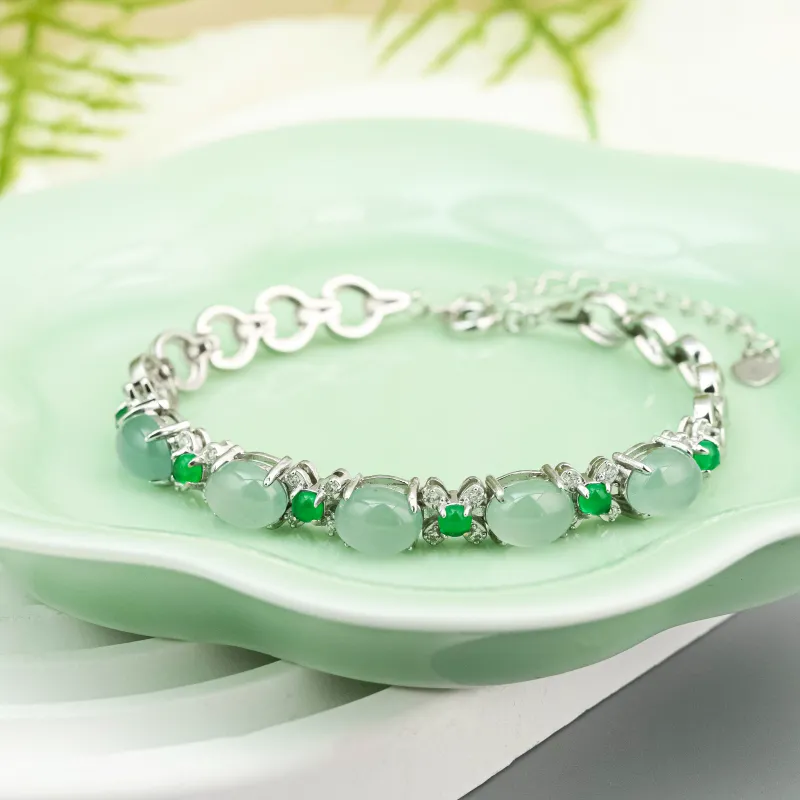 CUIYURIJI Ice Glutinous Jadeite Bracelets Unisex-2