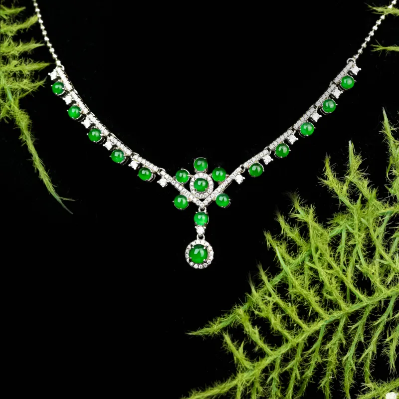 CUIYURIJI Ice Glutinous Jadeite Necklaces Women's-5