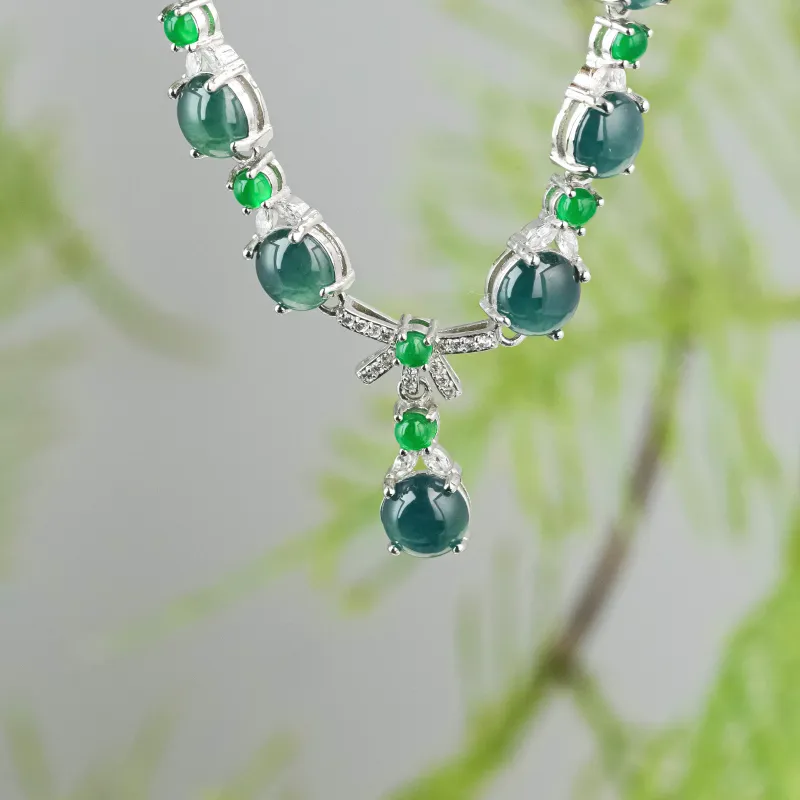 CUIYURIJI Ice Glutinous Jadeite Necklaces Women's-1
