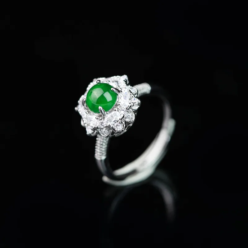 CUIYURIJI Glutinous Jade Jadeite Rings Women's-1