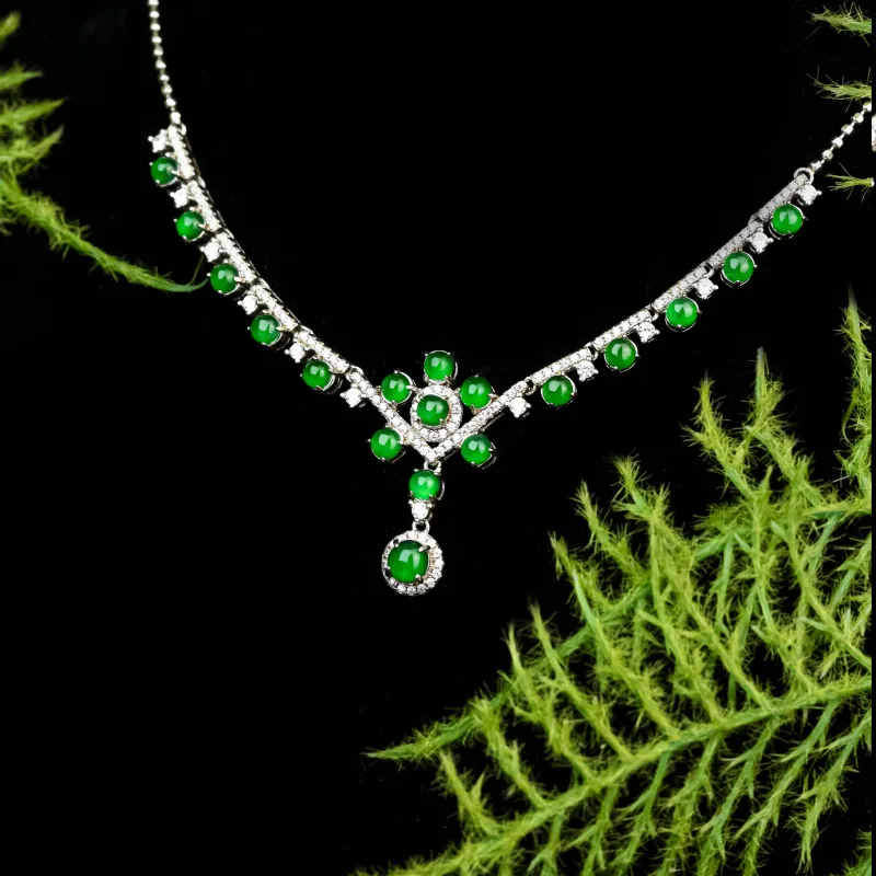 CUIYURIJI Ice Glutinous Jadeite Necklaces Women's-4