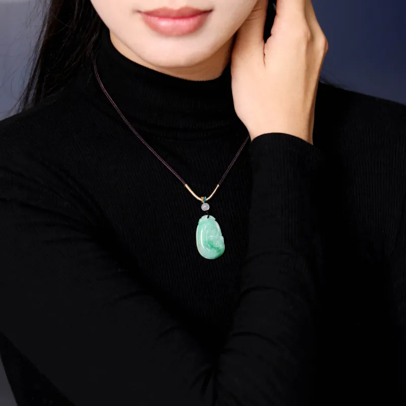 CUIYURIJI Glutinous Jade Jadeite Necklaces Unisex-1