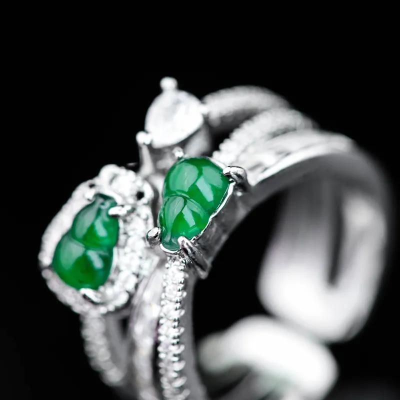 CUIYURIJI Ice Glutinous Jadeite Rings Women's-1