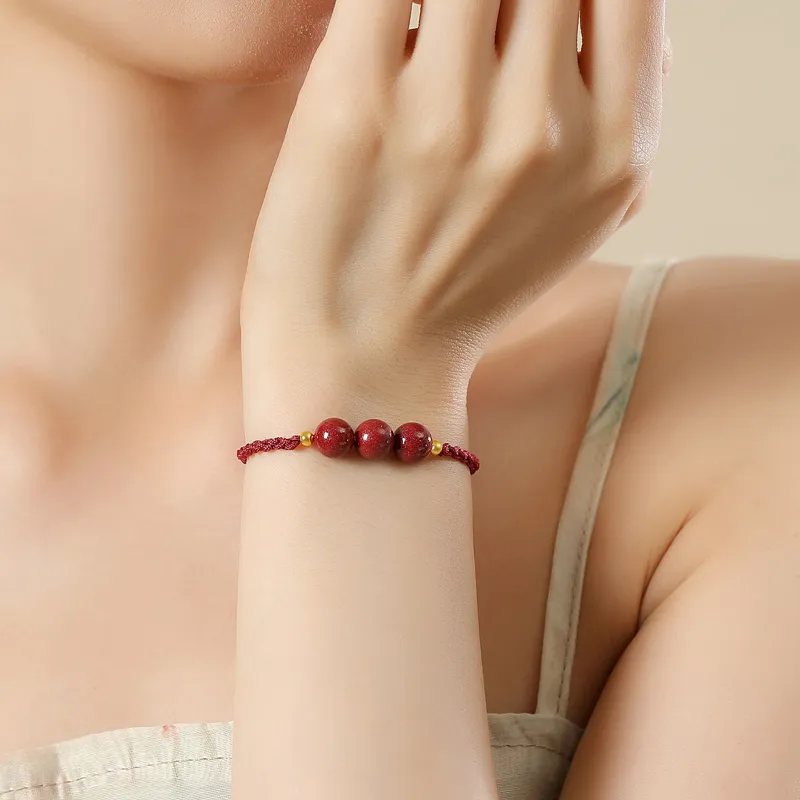 Rui Ge Mei Reconstructed Cinnabar Bracelets Unisex-3