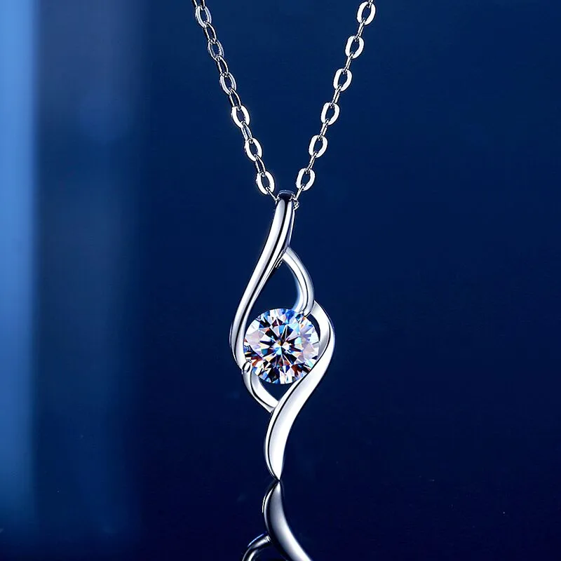 Rui Ge Mei S925 Silver Synthetic Cubic Zirconia Necklaces Women's-1