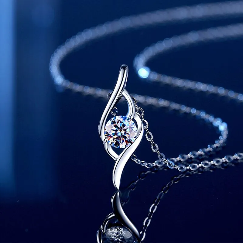 Rui Ge Mei S925 Silver Synthetic Cubic Zirconia Necklaces Women's-2