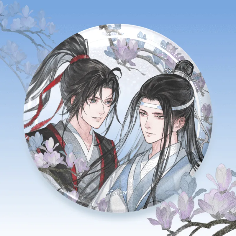 TENGXUNSHIPINCAOCHANGDI Emperor's Smile Collection Wei Wuxian/Lan Wangji Merch Badge Flowing Poppy Keychain Badges-1