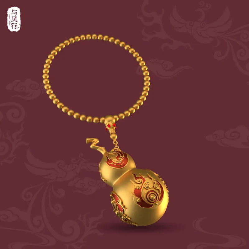 TENGXUNSHIPINCAOCHANGDI With The Phoenix Alloy Gourd Beaded Bracelet Lanyards-2