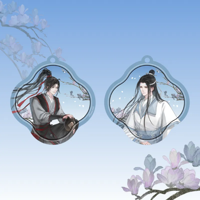 TENGXUNSHIPINCAOCHANGDI Emperor's Smile Collection Wei Wuxian/Lan Wangji Merch Badge Flowing Poppy Keychain Badges-15