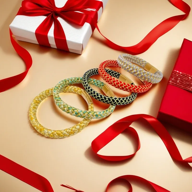 ZUNCAI Braided String Bangles Unisex-1