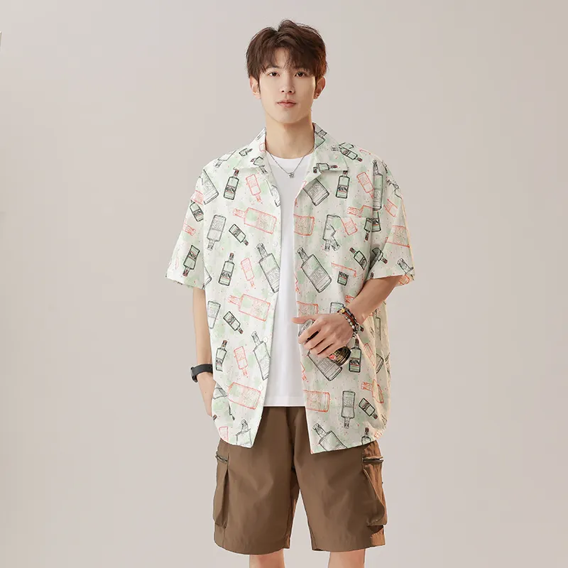 Fashion Versatile Shirt Unisex Madeira Green Color Scheme-9