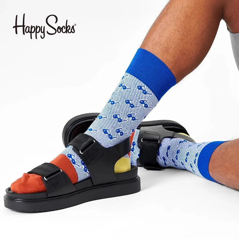 Happy Socks Mid Calf Socks Unisex 1 Pack Vintage Style Sunglasses-1