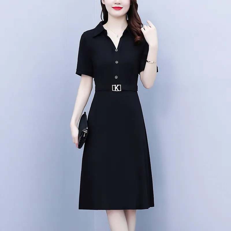 Flowers In Water Short Sleeved Dress Women's-2