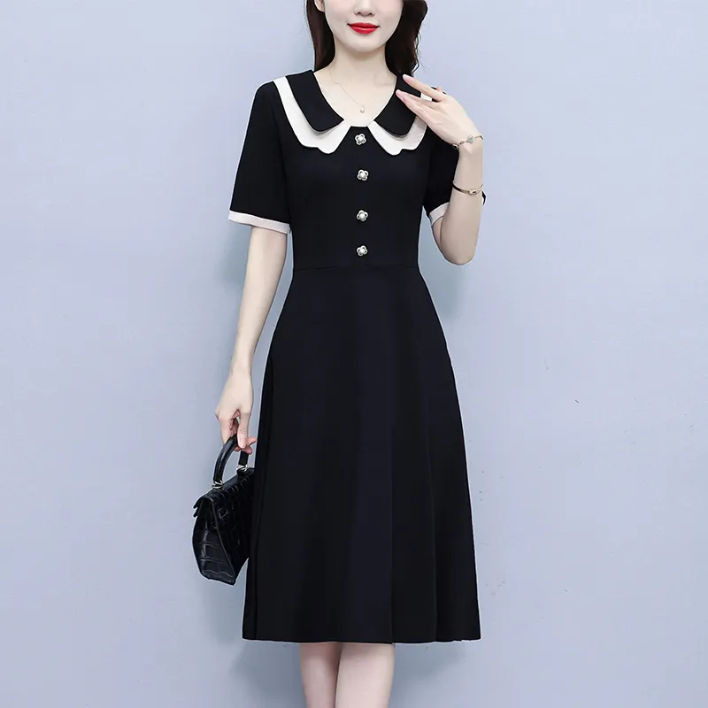Flowers In Water Short Sleeved Dress Women's-4