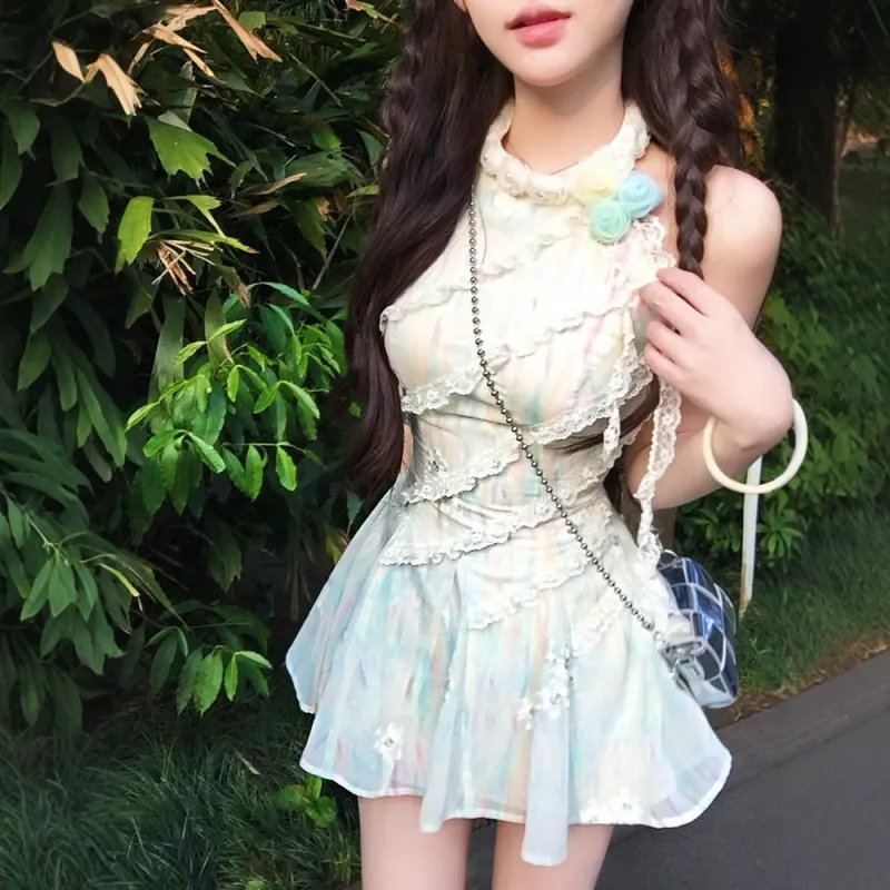 Flowers In Water Sleeveless Dress Women's-4