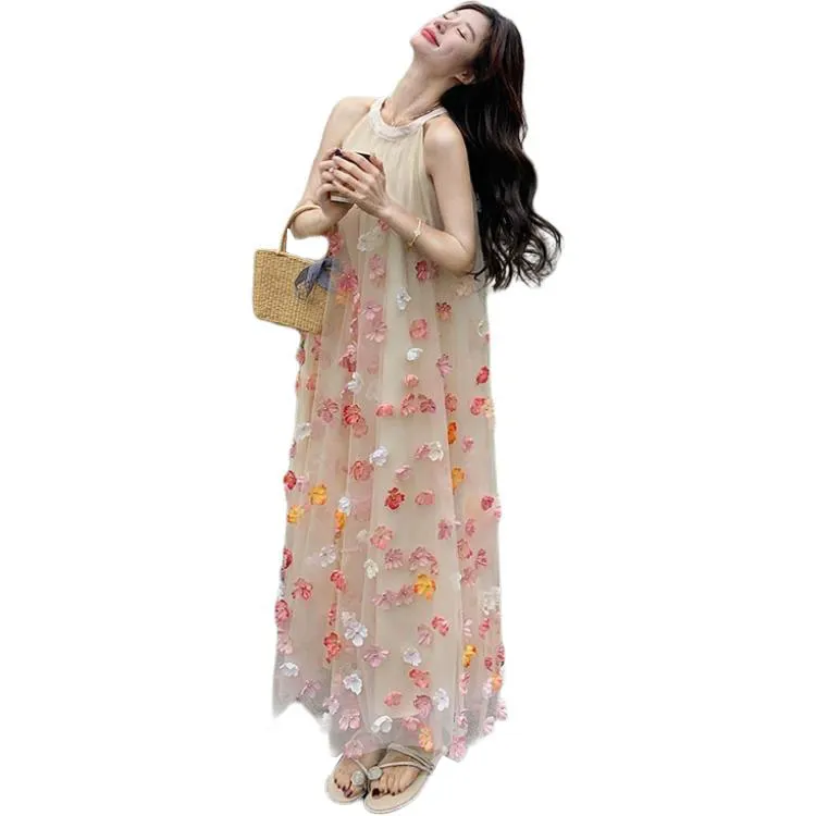 Flowers In Water Sleeveless Dress Women's-2