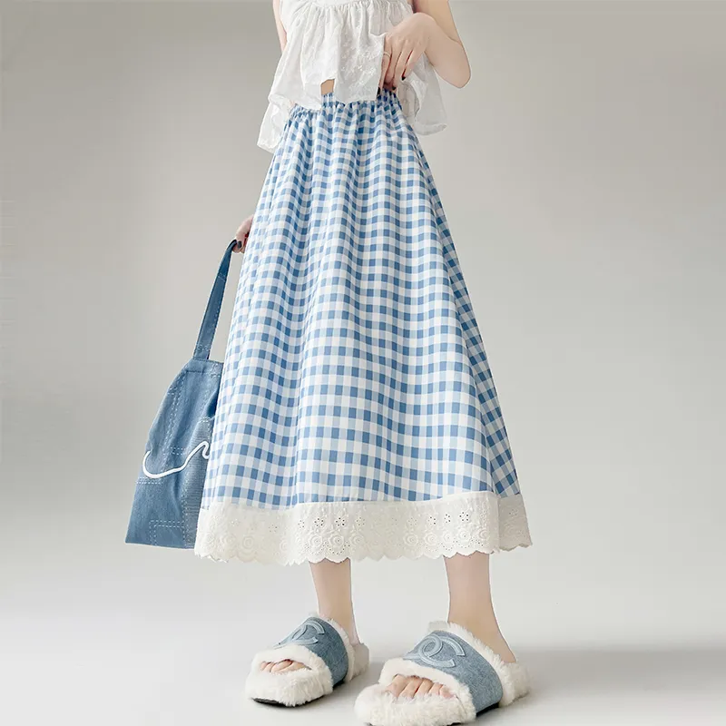 Flowers In Water Casual Long Skirt Women's-3