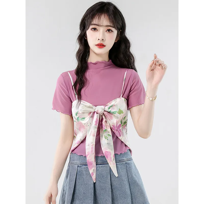 Flowers In Water Regular T Shirt Women's-3