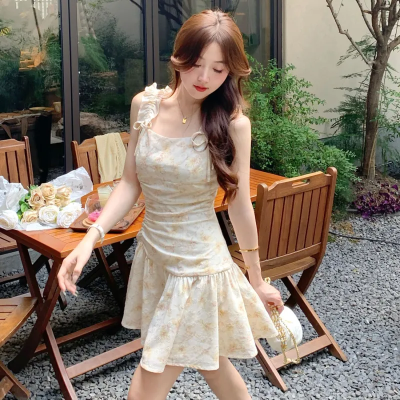 Flowers In Water Slip Dress Women's-2