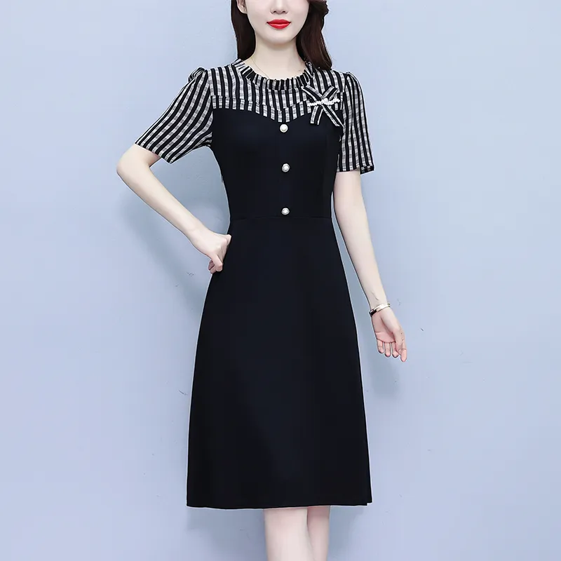 Flowers In Water Short Sleeved Dress Women's-2