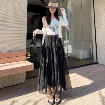 Flowers In Water Casual Long Skirt Women's