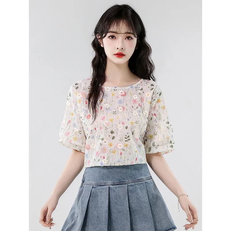 Flowers In Water T Shirt Women's-6