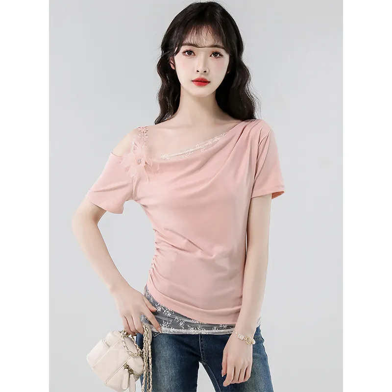 Flowers In Water Regular T Shirt Women's-5
