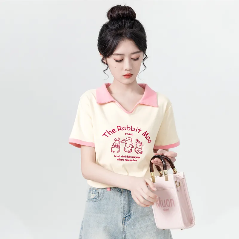 Flowers In Water T Shirt Women's Pink-4