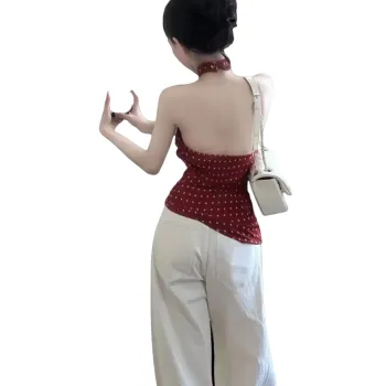 Flowers In Water Camisole Women's Red Polka Dot