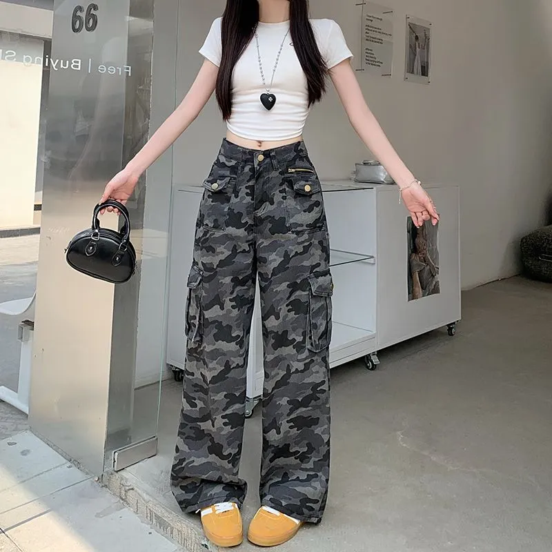 Flowers in water Jeans Women's Camouflage-2