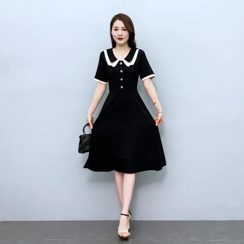 Flowers In Water Short Sleeved Dress Women's-5