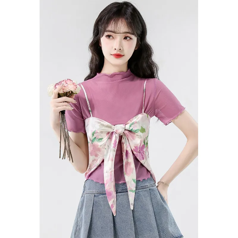 Flowers In Water Regular T Shirt Women's-5