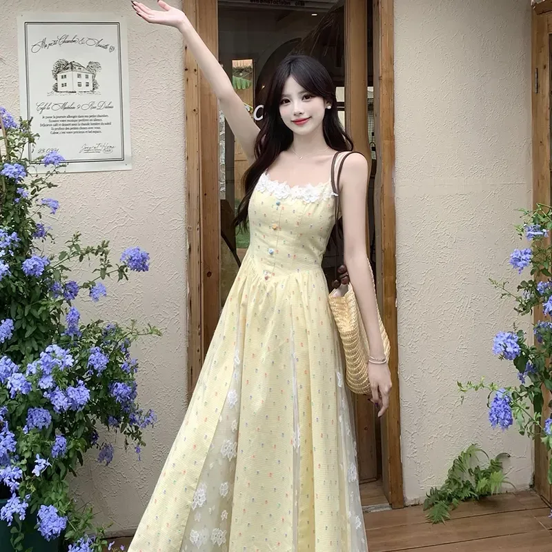 Flowers In Water Slip Dress Women's-4