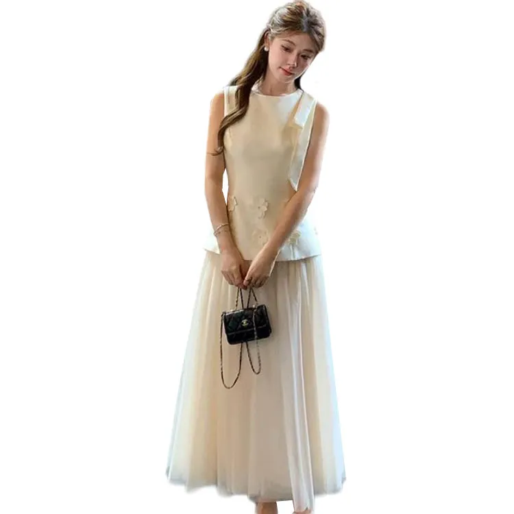 Flowers In Water Sleeveless Dress Women's-1