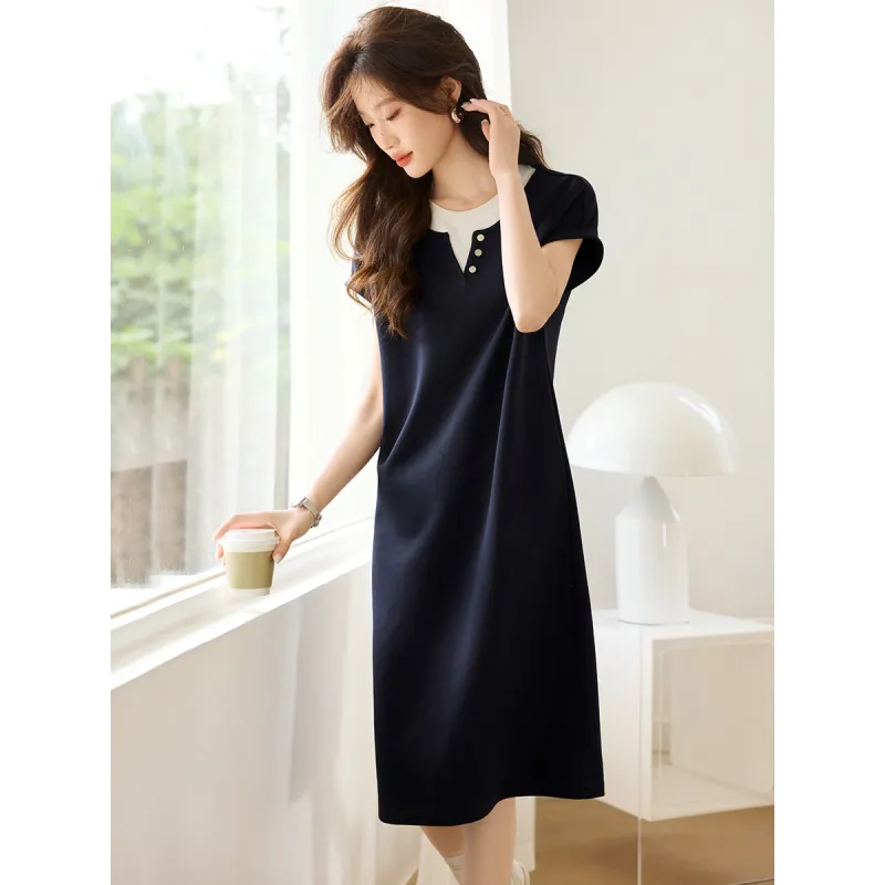 Flowers In Water Short Sleeved Dress Women's-3