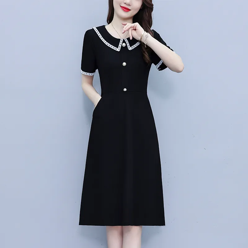 Flowers In Water Short Sleeved Dress Women's-4