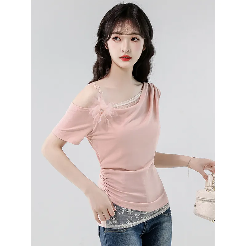 Flowers In Water Regular T Shirt Women's-3