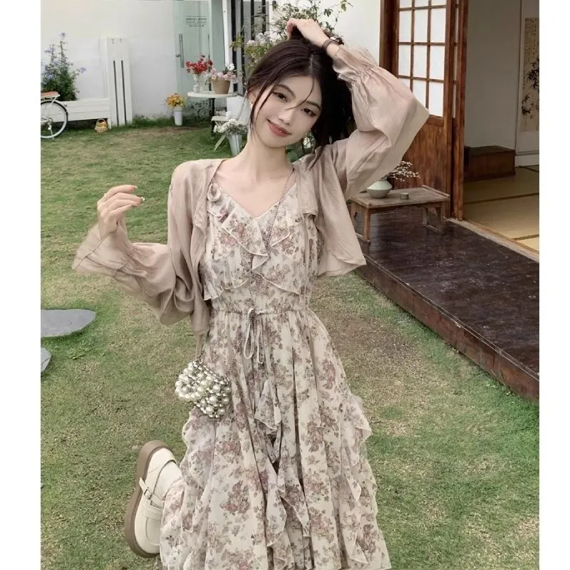 Flowers In Water Skirt Set Women's-1