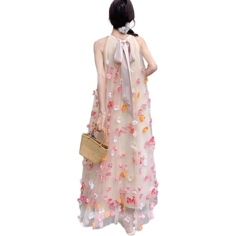 Flowers In Water Sleeveless Dress Women's-1